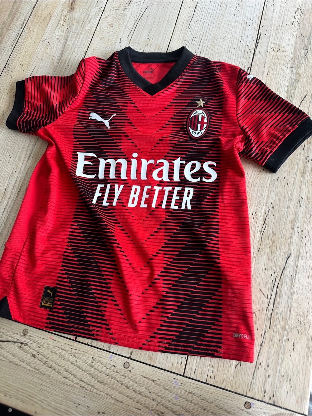 Puma Kids Red & Black AC Milan Jersey